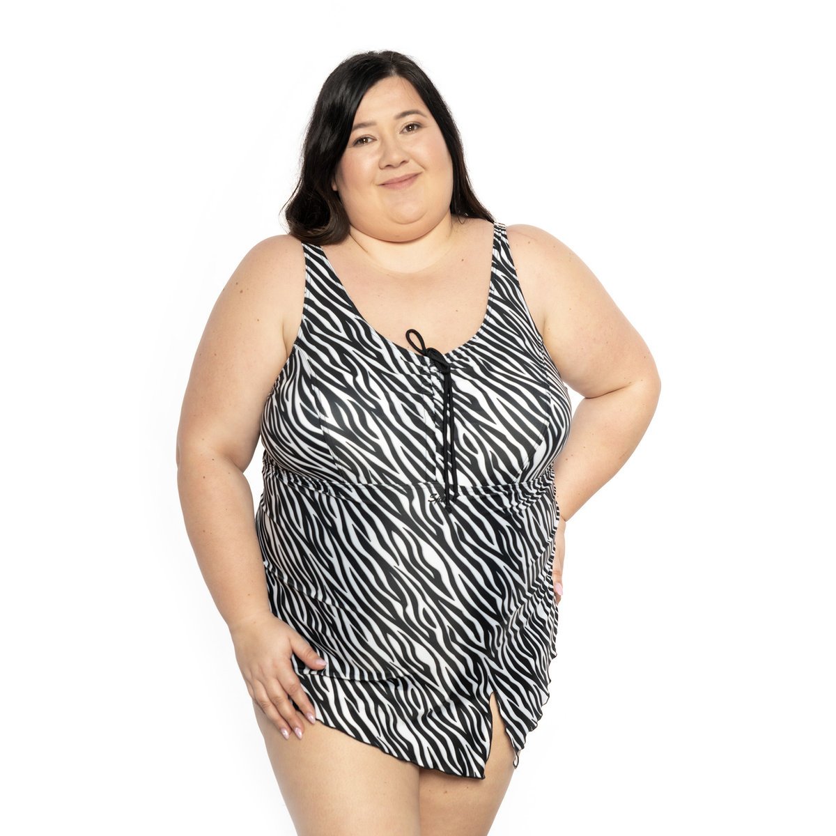 Strój damski druk zebra czarny 7XL