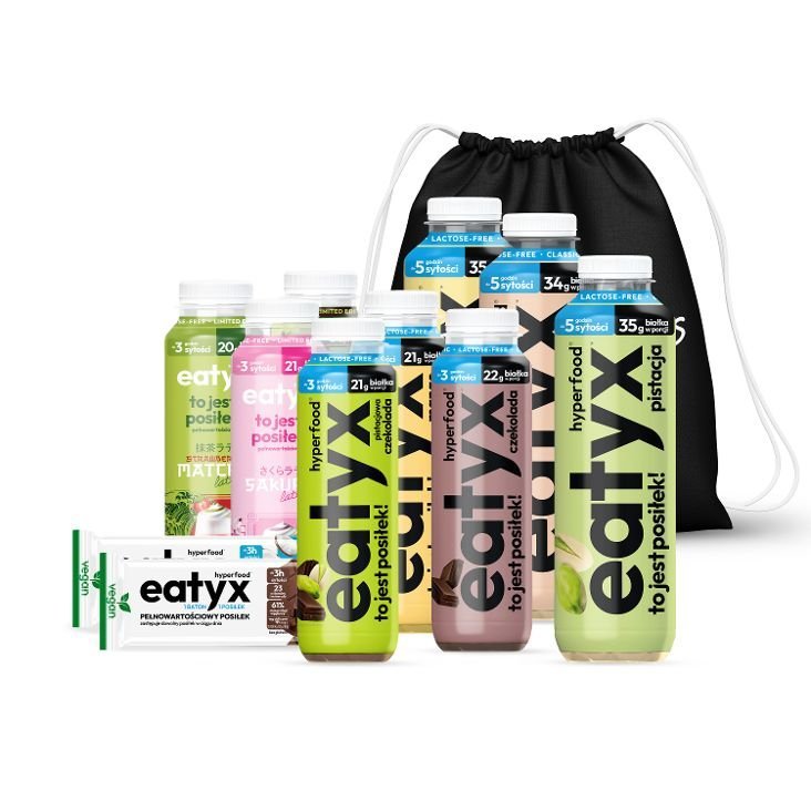 Zestaw eatyx Pełnowartościowe Posiłki DIETA BEZ LAKTOZY +workoplecak