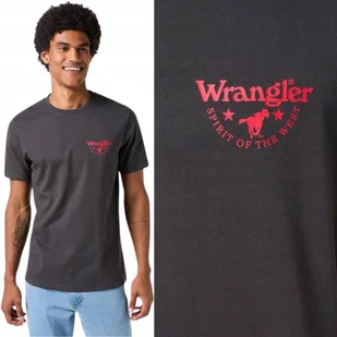 Wrangler GRAPHIC TEE Faded Black CZARNA BAWEŁNIANA KOSZULKA T-SHIRT LOGO M - Koszulki męskie - miniaturka - grafika 1