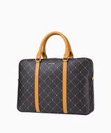 Torebki damskie - PUCCINI Logowana brązowa torba damska na laptopa typu aktówka - miniaturka - grafika 1