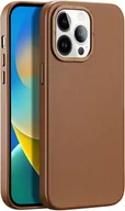 Etui i futerały do telefonów - Dux Ducis Grit skórzane etui do iPhone 14 Pro Max elegancki pokrowiec ze sztucznej skóry (kompatybilne z MagSafe) brązowy - miniaturka - grafika 1