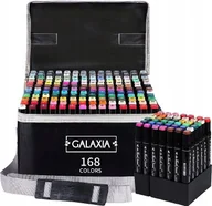 Przybory szkolne - GALAXIA MARKERY ALKOHOLOWE 168 SZT Flamastry Mazaki Pisaki Dwustronne Pro + TORBA - miniaturka - grafika 1