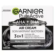 Kremy do twarzy - Garnier Pure Active Air Cream – codzienna pielęgnacja – wzbogacony o AHA + BHA i węgiel – nawilża przez 48 godzin i matuje przez 12 godzin * – skóra mieszana aż do tłustej z trądzikiem – 50 ml - miniaturka - grafika 1
