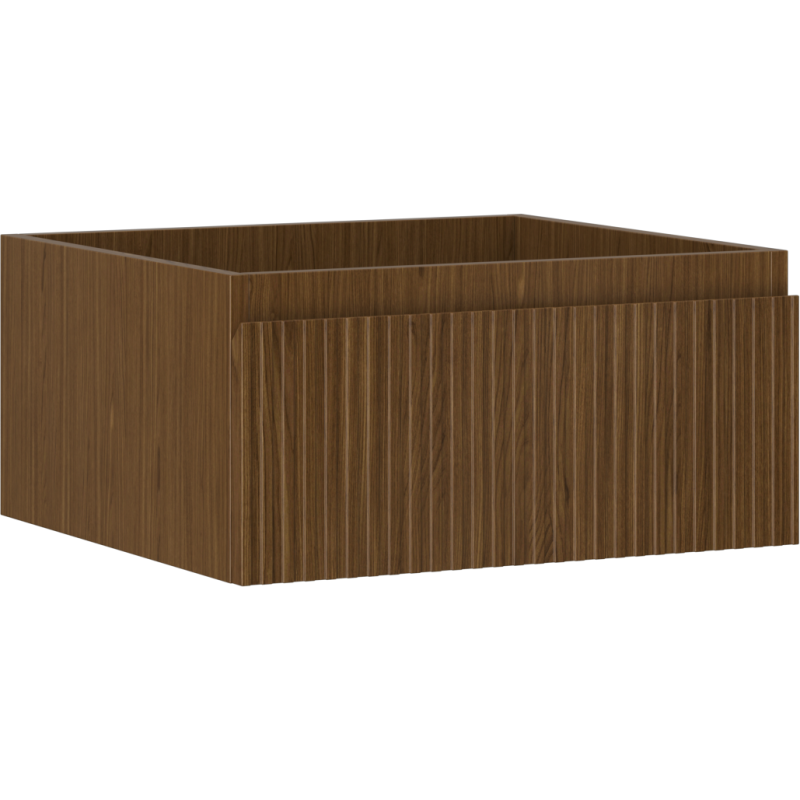 Mexen Rivel szafka łazienkowa podumywalkowa 50 cm, 1 szuflada, ryflowana , orzech - 91A20-05023-1-BF86