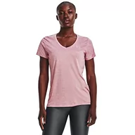 Koszulki i topy damskie - Under Armour Tech SSV Twist Gym T Shirt, damska koszulka wykonana z tkaniny rozciągliwej w 4 kierunkach, ultralekka i oddychająca odzież do biegania - miniaturka - grafika 1