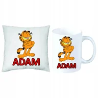 Gadżety dla niej i dla niego - KOT GARFIELD ZESTAW PODUSZKA + KUBEK + IMIĘ - miniaturka - grafika 1
