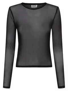 Bluzki damskie - Noisy May - Damska koszulka z długim rękawem  Judith, czarny - grafika 1