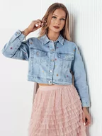 Kurtki damskie - Kurtka damska jeansowa FINSEI niebieska Dstreet TY4166-XS - miniaturka - grafika 1