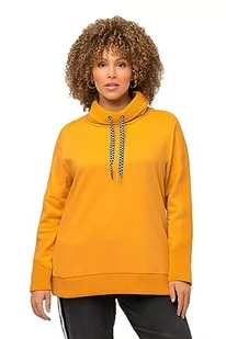 Ulla Popken Damska bluza z prążkowanymi detalami, pomarańczowy/żółty, 58-60 duże rozmiary - Bluzy damskie - miniaturka - grafika 1