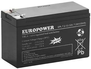 Akumulator EUROPOWER serii EPL 12V 7,2Ah T1  -  - 38 sklepów w całej Polsce - Baterie do zasilaczy awaryjnych UPS - miniaturka - grafika 1
