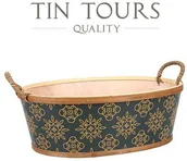 Opakowania i torebki na prezenty - OWALNY KOSZYK Z ŁUBY Z UCHWYTAMI 34x25x12/16 cm - miniaturka - grafika 1