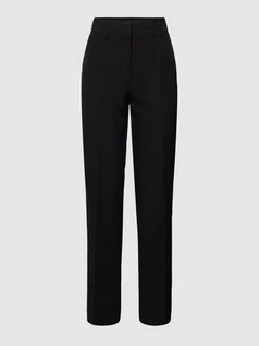 Spodnie damskie - Spodnie materiałowe z bocznymi, wpuszczanymi kieszeniami model ‘Bluris’ - grafika 1