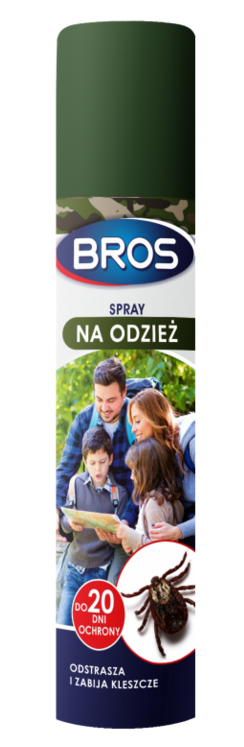 Bros Spray na odzież odstrasza i zabija kleszcze 90ml 554