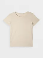 Koszulki sportowe damskie - Damski t-shirt z nadrukiem 4F 4FRAW24TTSHF2584 - beżowy - miniaturka - grafika 1