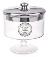 Tace i patery - Art-Pol SZKLANY POJEMNIK DEKORACYJNY SREBRNY 21x18 139084 139084 - miniaturka - grafika 1