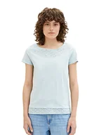 Koszulki i topy damskie - TOM TAILOR Damska koszulka z detalami, 30463 - Dusty Mint Blue, XXL - miniaturka - grafika 1