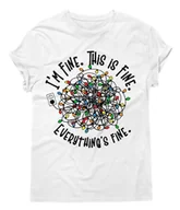 Koszulki męskie - Męska koszulka z lampkami choinkowymi motyw święta - miniaturka - grafika 1