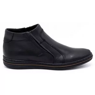 Buty męskie zimowe skórzane 381F czarne - Polbut - Buty zimowe męskie - miniaturka - grafika 1