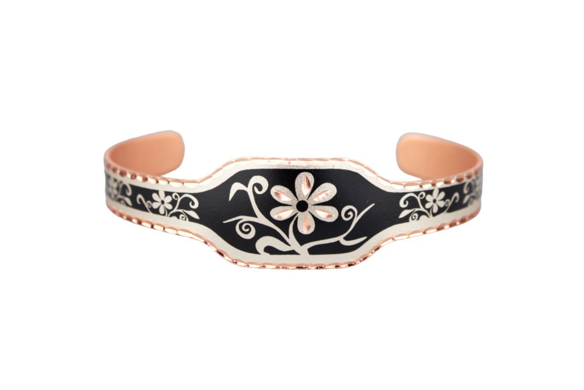 Bransoletka Miedziana - Motyw Kwiaty BTC_09