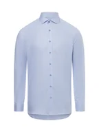 Koszule męskie - Eterna Slim Fit Koszula męska Mężczyźni Slim Fit Bawełna niebieski wzorzysty kołnierzyk włoski, 38 - miniaturka - grafika 1