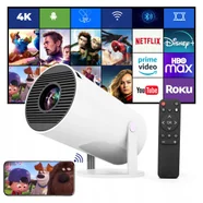 HY300 2025 PROJEKTOR RZUTNIK ORYGINALNY ANDROID SMART TV WIFI FULL HD BIAŁY