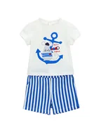 Komplety dla niemowląt - Original Marines Komplet t-shirt i spodenki DFP6041BM Biały Regular Fit - miniaturka - grafika 1
