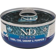 Mokra karma dla kotów - N&D N&D CAT OCEAN DORSZ & KREWETKI & DYNIA 80g - miniaturka - grafika 1