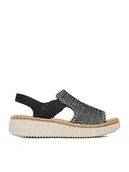 Sandały damskie - Rieker Sandały CEO-69276-00 Czarny - miniaturka - grafika 1