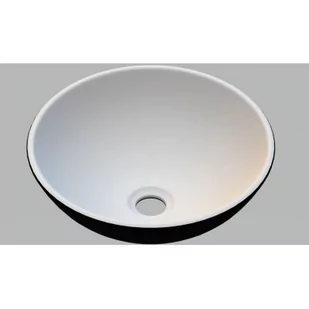 Invena Tinos umywalka 39,5 cm nablatowa okrągła czarny/biały CE-43-041 - Umywalki - miniaturka - grafika 1