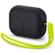 Etui do tabletów - Spigen Silicone Fit Strap Apple Airpods Pro 1 / 2 Black/Phantom Green - miniaturka - grafika 1