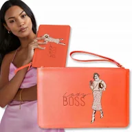 Torebki damskie - Torebka Kopertówka KORALOWY LADY BOSS Kobiece Wz - miniaturka - grafika 1