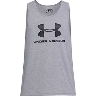 Under Armour Męska koszulka sportowa z logo Tank Top szary Steel Light Heather/Steel Light Heather/Black S 1329589-036-S - Koszulki męskie - miniaturka - grafika 1