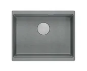 Zlewozmywaki - Quadron Logan 100 Zlewozmywak granitowy jednokomorowy 56x45 cm szary/stal szczotkowana HQJ6045U5_BS_U - miniaturka - grafika 1