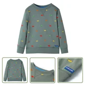 Bluzy dla dziewczynek - Bluza dziecięca - khaki - 128 - Bluza Dla Dziecka - miniaturka - grafika 1