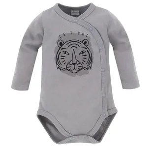Pinokio Body rozpinane Le Tigre 62 SZARE - Body dla niemowląt - miniaturka - grafika 1