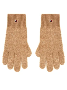 Tommy Hilfiger Rękawiczki Damskie Flag Fluffy AW0AW17797 Beżowy - Rękawiczki - miniaturka - grafika 1