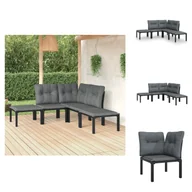 Meble ogrodowe - vidaXL 5-częściowy zestaw wypoczynkowy do ogrodu z czarno-szarego polirattanu - Zestawy mebli ogrodowych - miniaturka - grafika 1