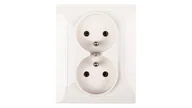 Gniazdka elektryczne - LEDart podwójne z uziemieniem kremowe monolit 5361838982 B.Kwadrat Berker - miniaturka - grafika 1