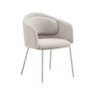 Fotele - Szarobeżowy tapicerowany fotel jadalniany z podłokietnikami Minda – Kave Home - miniaturka - grafika 1