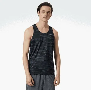 New Balance Koszulka do biegania PRINTED ACCELERATE SINGLET MT03202BMM - Koszulki sportowe męskie - miniaturka - grafika 1