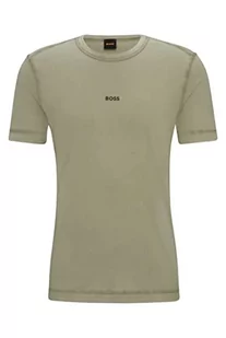 BOSS Męski T-shirt Tokks z bawełnianego dżerseju z efektem wybielania słońca, Light/Pastel Green336, 3XL - Koszulki męskie - miniaturka - grafika 1