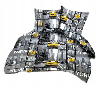 pościel bawełna lux 160x200 + 2 poszewka B 219 new york - Pościel - miniaturka - grafika 1