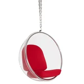 Fotele ogrodowe wiszące - King Home Fotel wiszący BUBBLE poduszka czerwona - korpus akryl, poduszka wełna JH-200.17 - miniaturka - grafika 1