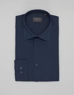 koszula terranova 00474 długi rękaw granatowy slim fit - Koszule męskie - miniaturka - grafika 1