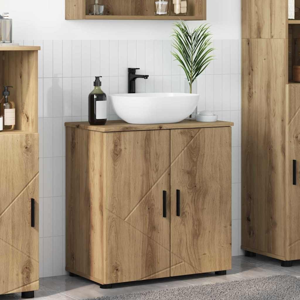 vidaXL vidaXL Szafka Łazienkowa z drzwiami Dąb rzemieślniczy 61 x 35 x 64 cm