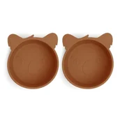 Miseczki i talerzyki dla dzieci - Nuuroo silikonowe miseczki głębokie 2 szt KOALA Caramel Cafe - miniaturka - grafika 1