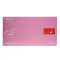 Akcesoria medyczne - Mercator Medical Mercator Rękawiczki diagnostyczne nitrylex pink L - 100 sztuk - miniaturka - grafika 1