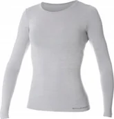 Koszulki sportowe damskie - Brubeck LS11610 Koszulka damska z długim rękawem COMFORT WOOL popielaty L - miniaturka - grafika 1