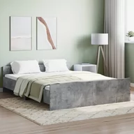 Łóżka - Rama łóżka z wezgłowiem i zanóżkiem, szarość betonu, 150x200 cm Lumarko! - miniaturka - grafika 1
