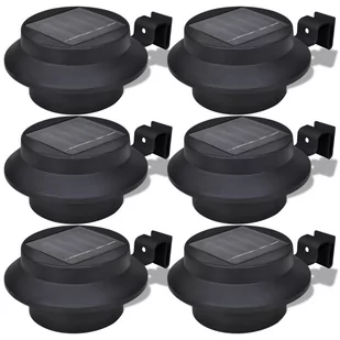 vidaXL Lampy solarne, 6 sztuk, czarne - Lampy ogrodowe - miniaturka - grafika 1